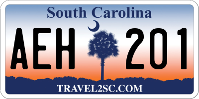SC license plate AEH201