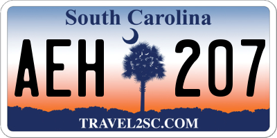 SC license plate AEH207