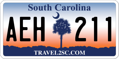 SC license plate AEH211