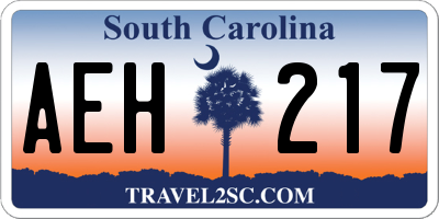 SC license plate AEH217
