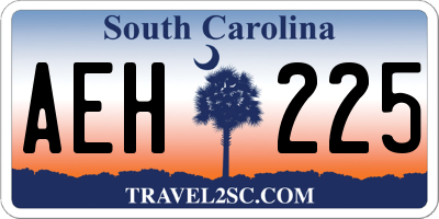 SC license plate AEH225
