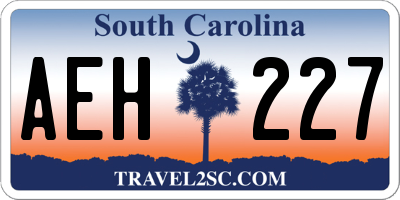 SC license plate AEH227