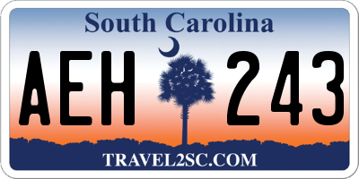 SC license plate AEH243