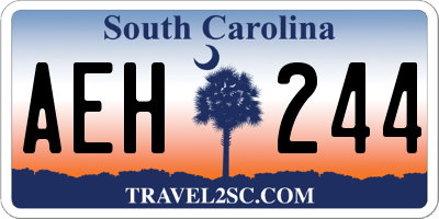 SC license plate AEH244