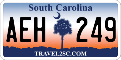 SC license plate AEH249
