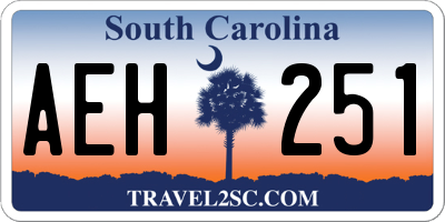 SC license plate AEH251