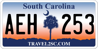 SC license plate AEH253