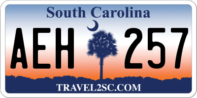 SC license plate AEH257
