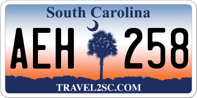 SC license plate AEH258