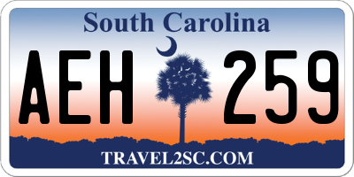 SC license plate AEH259