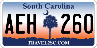 SC license plate AEH260