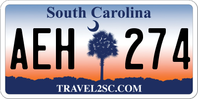 SC license plate AEH274