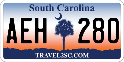 SC license plate AEH280