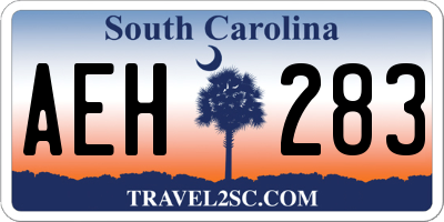 SC license plate AEH283