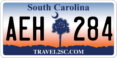 SC license plate AEH284