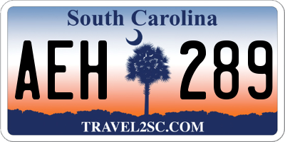 SC license plate AEH289