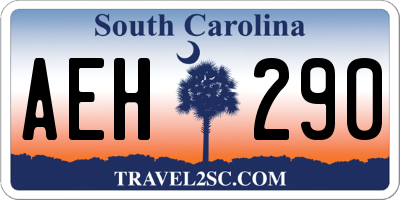SC license plate AEH290