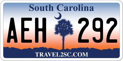 SC license plate AEH292