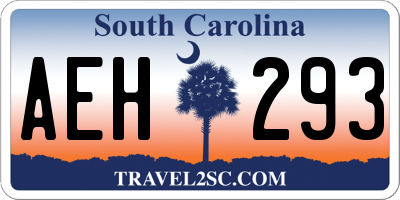 SC license plate AEH293