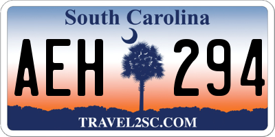 SC license plate AEH294