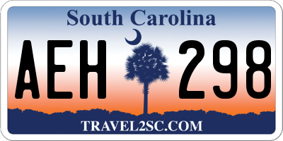 SC license plate AEH298