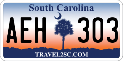 SC license plate AEH303