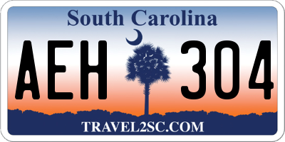 SC license plate AEH304