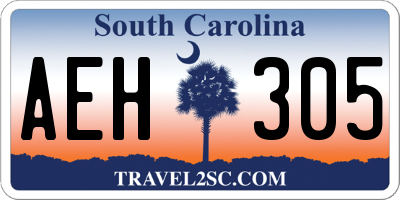 SC license plate AEH305