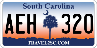SC license plate AEH320