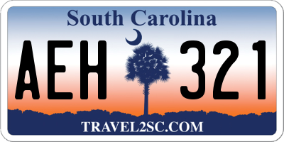 SC license plate AEH321