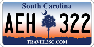 SC license plate AEH322