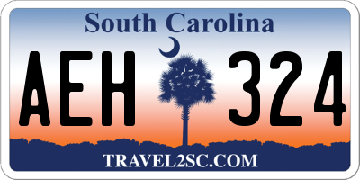 SC license plate AEH324