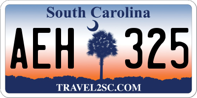SC license plate AEH325