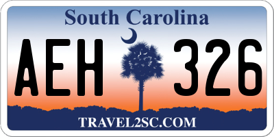 SC license plate AEH326