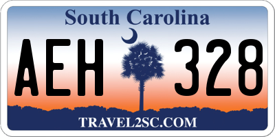 SC license plate AEH328