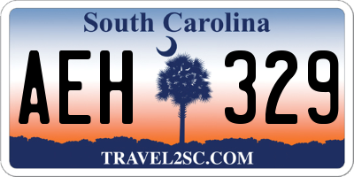 SC license plate AEH329