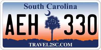 SC license plate AEH330