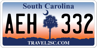 SC license plate AEH332