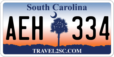 SC license plate AEH334