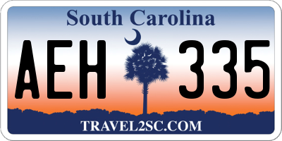 SC license plate AEH335