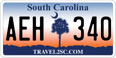 SC license plate AEH340