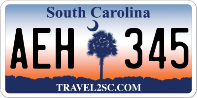 SC license plate AEH345