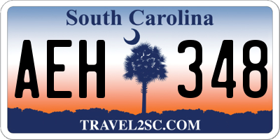 SC license plate AEH348