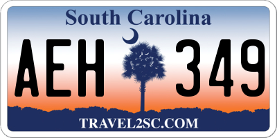 SC license plate AEH349