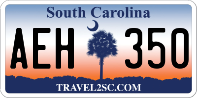 SC license plate AEH350