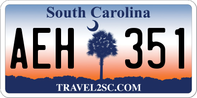 SC license plate AEH351
