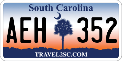 SC license plate AEH352