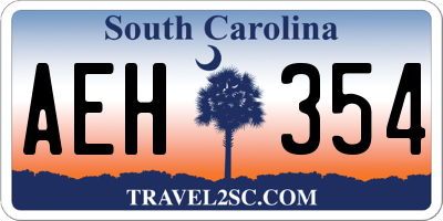 SC license plate AEH354