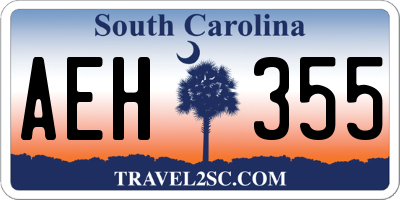 SC license plate AEH355