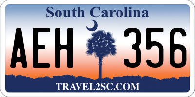 SC license plate AEH356
